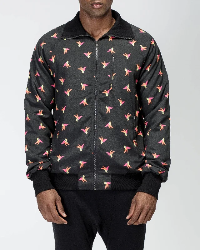 Konus Men's Bird Print Jacket in Black