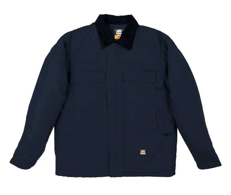 Berne Mens Navy Cotton Blend Chore Coat Twill