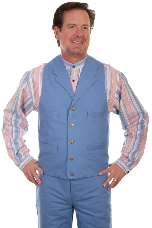 Scully Mens Sky 100% Cotton Canvas Vest