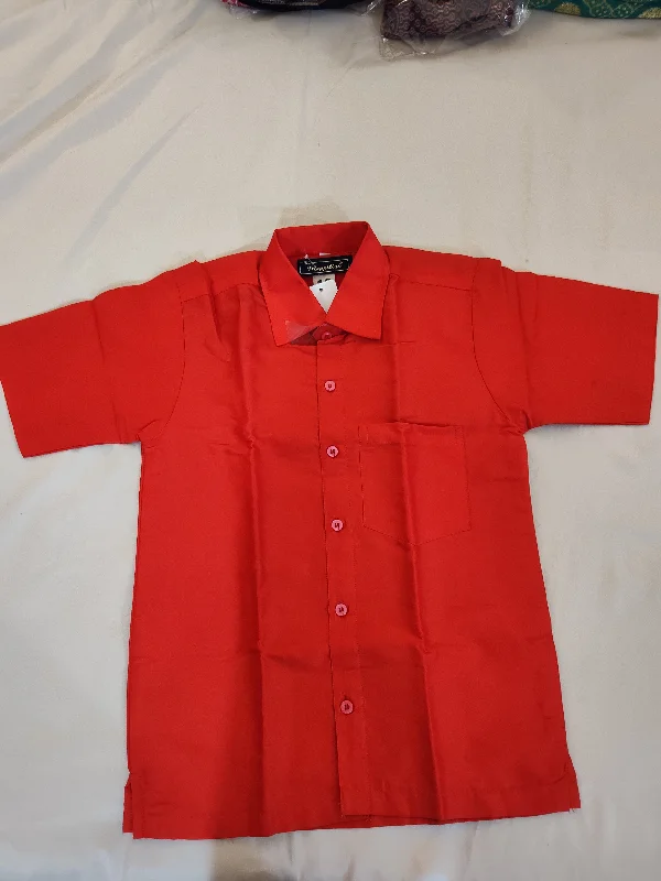 Beautiful Red Color Shirt With Half Sleeve For Kids