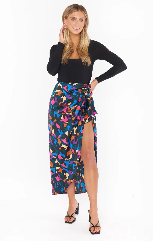 Wrap Me Up Skirt ~ Mosaic Magic Luxe Satin