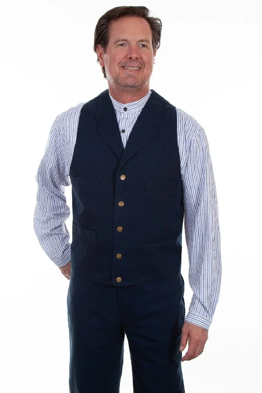 Scully Mens Navy 100% Cotton Durable Canvas Vest