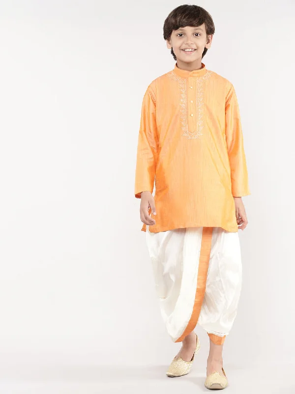 Boys Matching Kurta & Panchakacham Joy Set Orange VB4