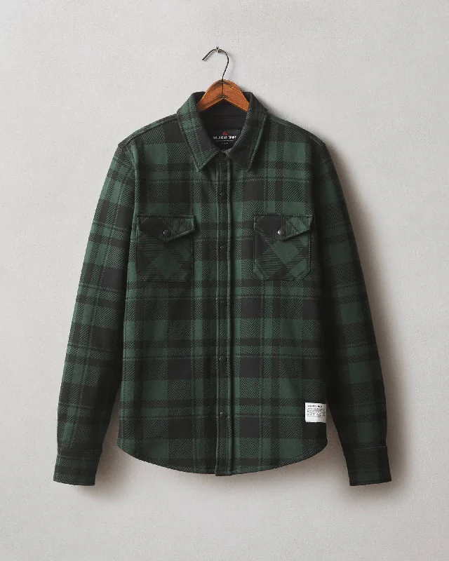 Redwood Fleece Overshirt - Green Moss Plaid