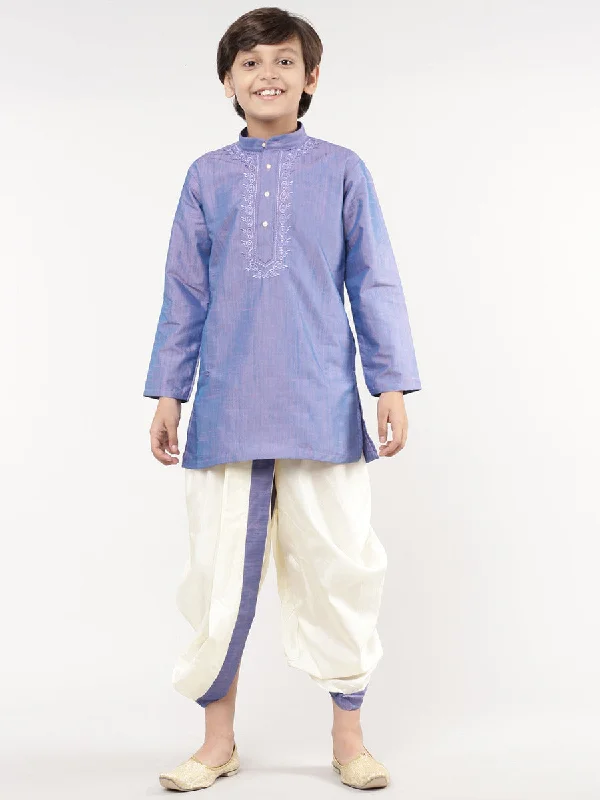 Boys Matching Kurta & Panchakacham Joy Set Blue VB5