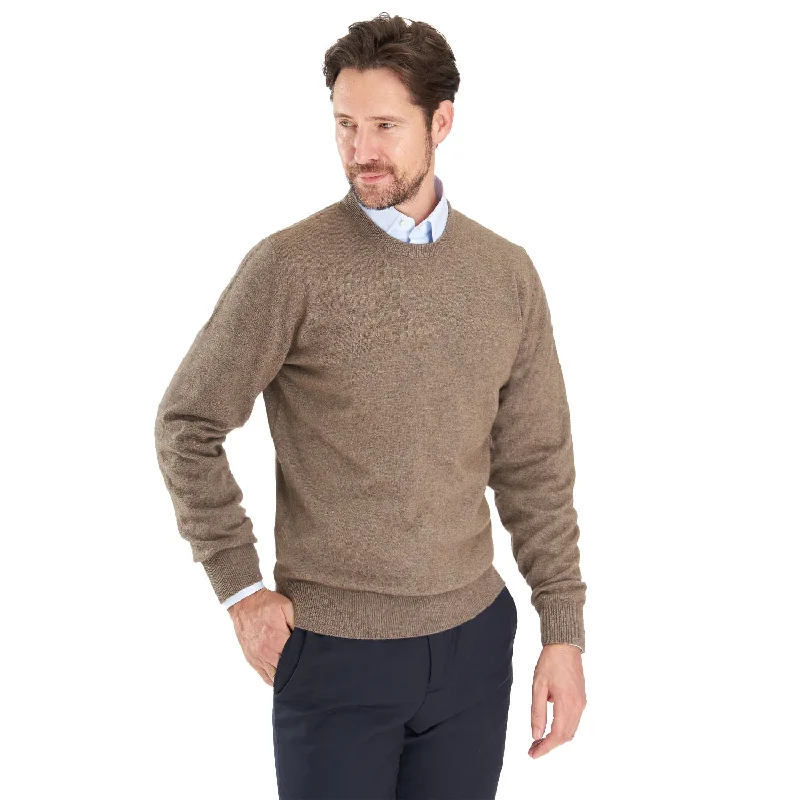 TAUPE COLOUR CREWNECK SWEATER