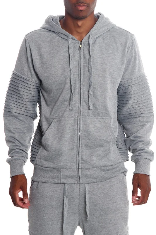 Biker Zip Up Hoodie