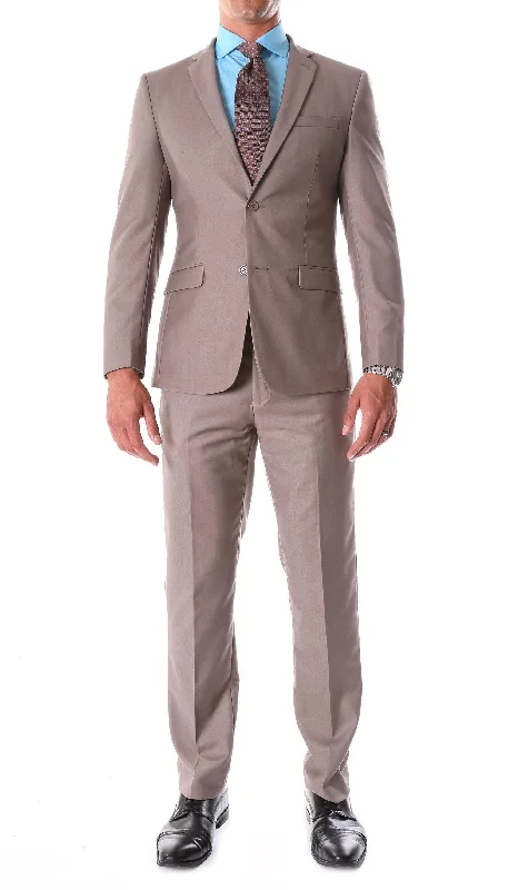 Oslo Collection - Slim Fit 2 Piece Suit Color Taupe