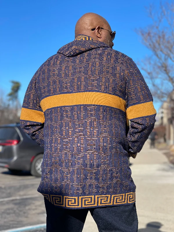 Prestige Full Zip "Downtown" Sweater (Navy/Gold) 482