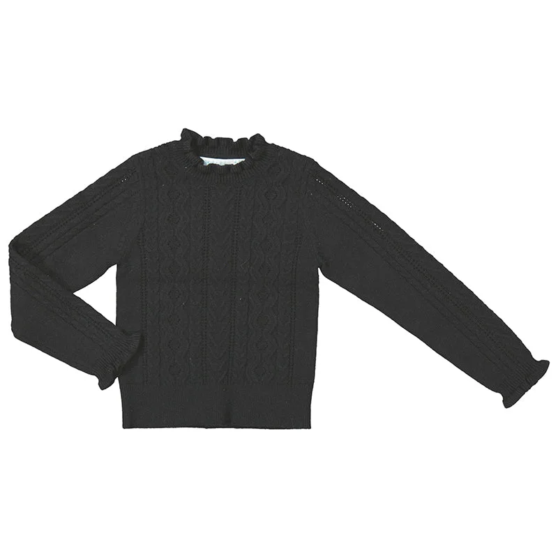 Mockneck Cable Sweater