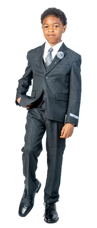 Boys 5 Piece Suit Color Charcoal