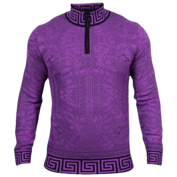 Prestige Quarter Zip "Dublin" Sweater (Purple/Black) 443