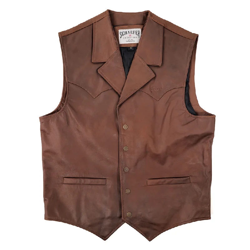 Schaefer Bowie Leather Vest- Whiskey