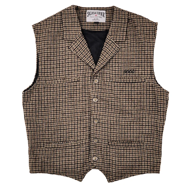 Schaefer Laramie Vest- Tan Houndstooth