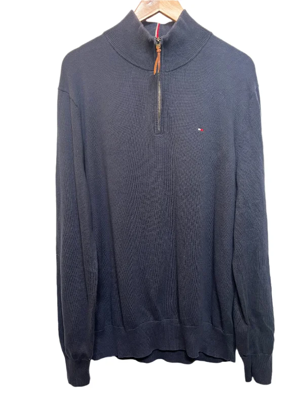 Tommy Hilfiger Mens Navy Quarter Zip (Size XL)