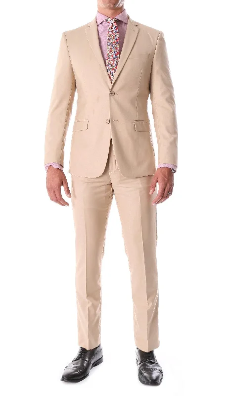 Oslo Collection - Slim Fit 2 Piece Suit Color Tan