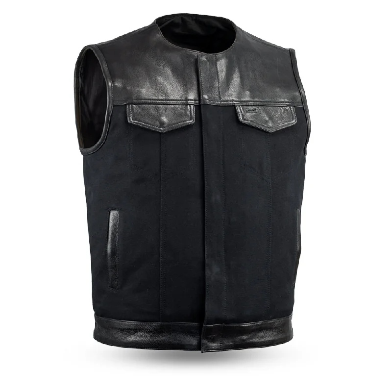 SKYFALL - Motorcycle Leather/Canvas Vest