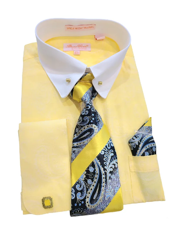 Bruno Conte Dress Shirt Set with Tie Bar