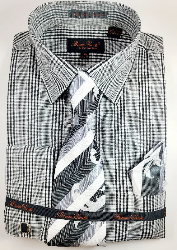 Bruno Conte plaid Dress Shirt