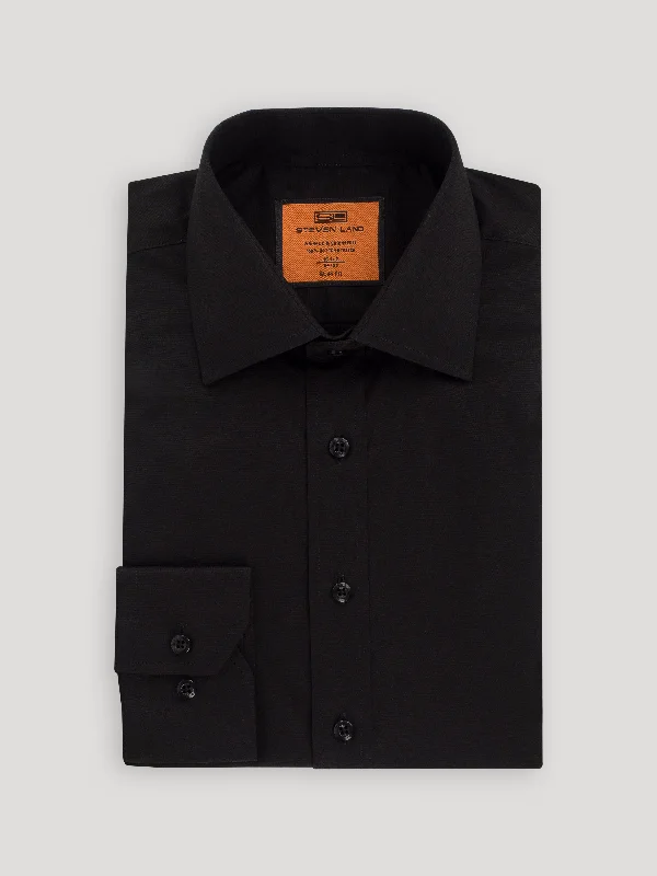 Poplin Dress Shirt | Trim Fit | Black