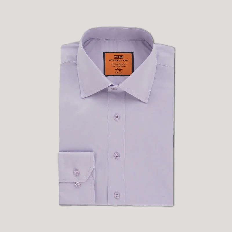 Poplin Dress Shirt | Trim Fit | Button Cuff | 100% Cotton | Color Lilac