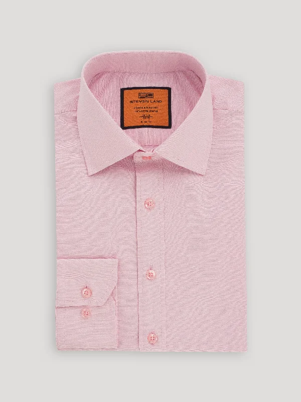 Poplin Dress Shirt | Trim Fit | Button Cuff | 100% Cotton | Color Pink