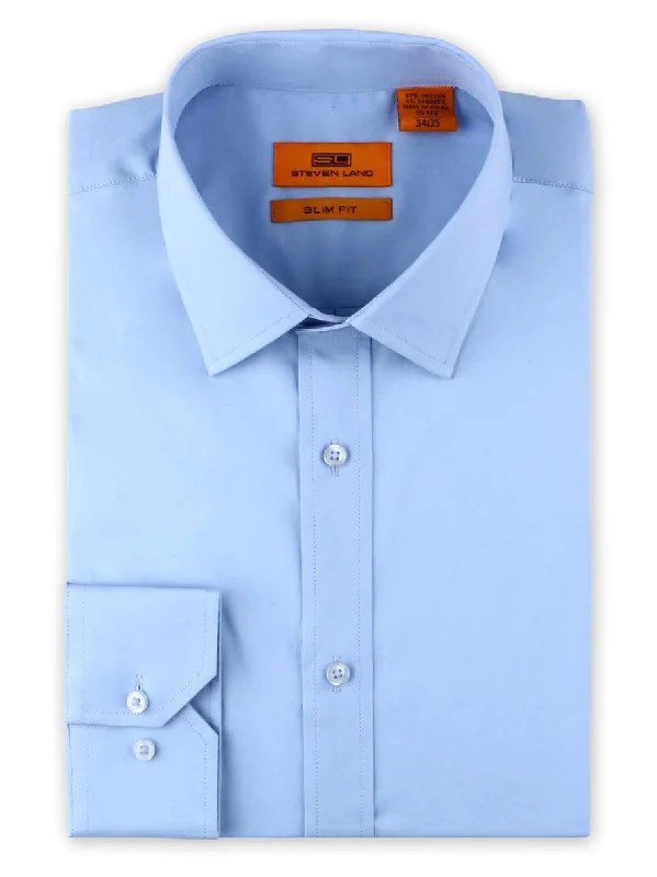 Steven Land Performance Stretch Dress Shirt | Slim Fit | Blue