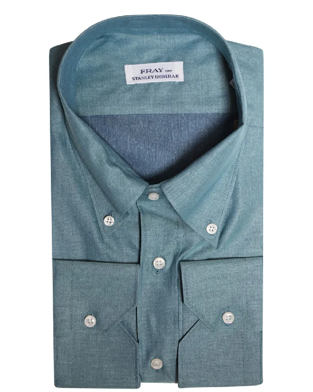 Washed Green Cotton Boston Sportshirt