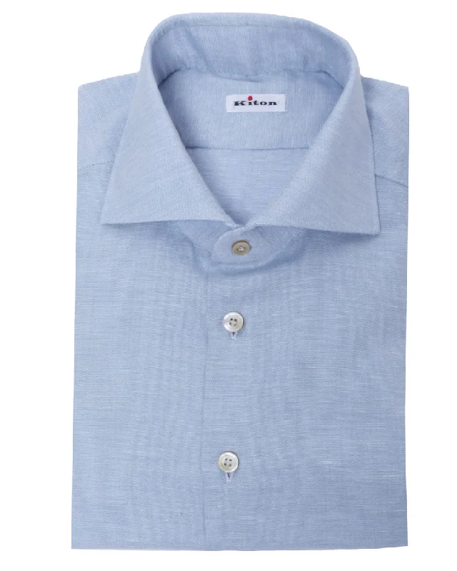 Sky Blue Textured Sportshirt