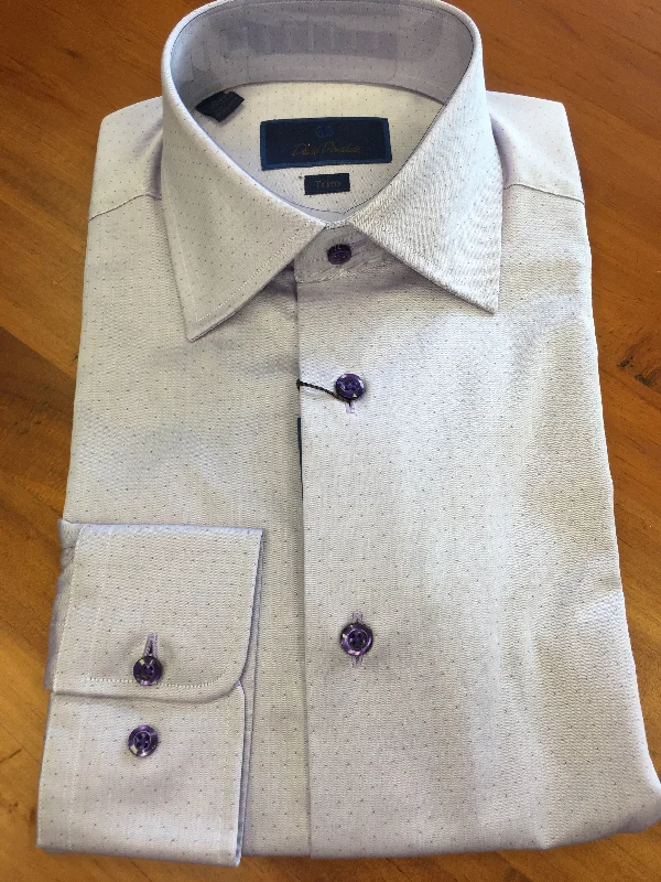 Lilac Pin Dot Spread Collar Trim Fit