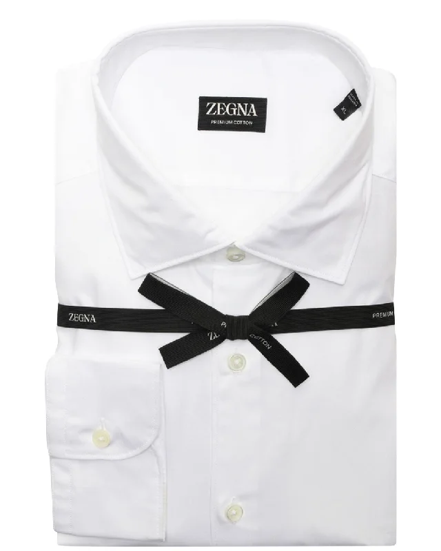 White Premium Cotton Solid Sportshirt