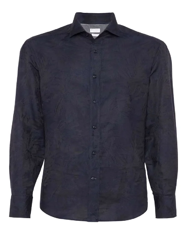 Dark Navy Floral Sportshirt