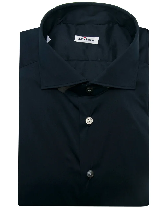 Navy Stretch Solid Dress Shirt