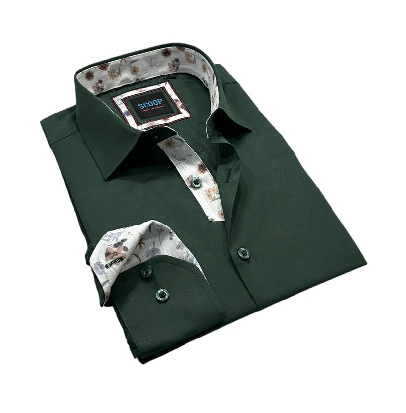 Scoop Dress Shirt - Novel 2/Green