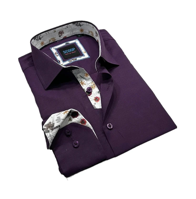 Scoop Dress Shirt - Novel 2/Purple