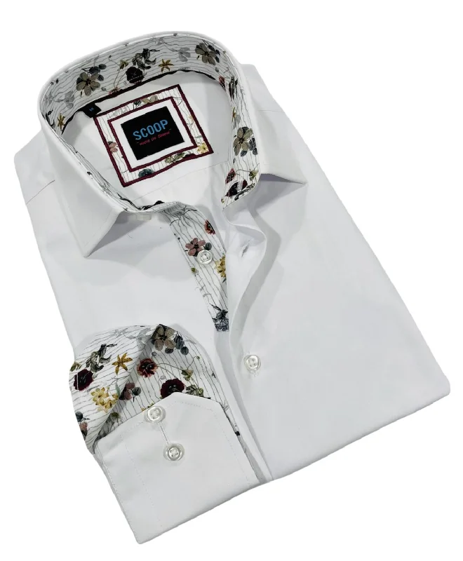 Scoop Dress Shirt - Novel/White