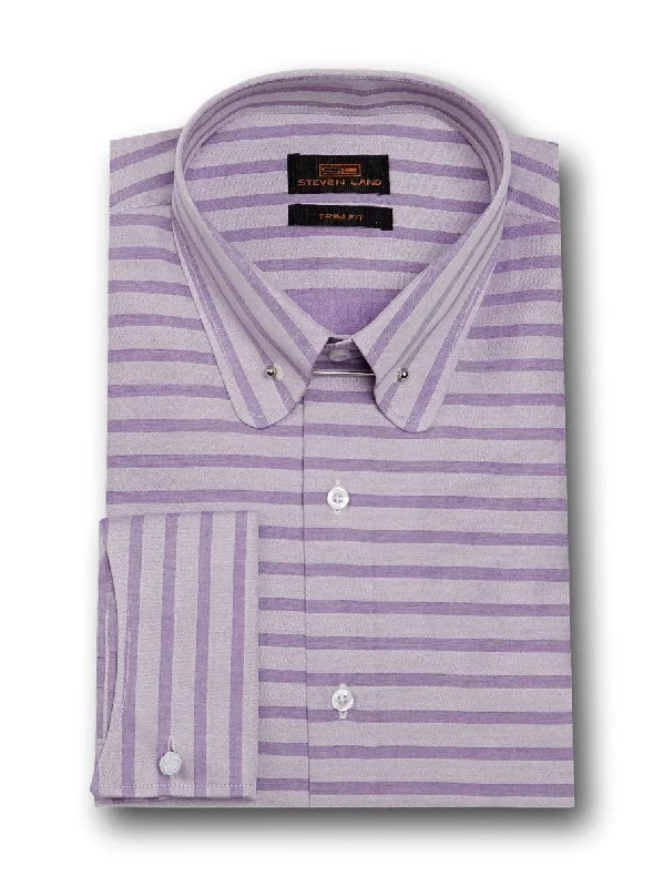 Unconventional Collar Bar Dress Shirt | Purple | TA1721