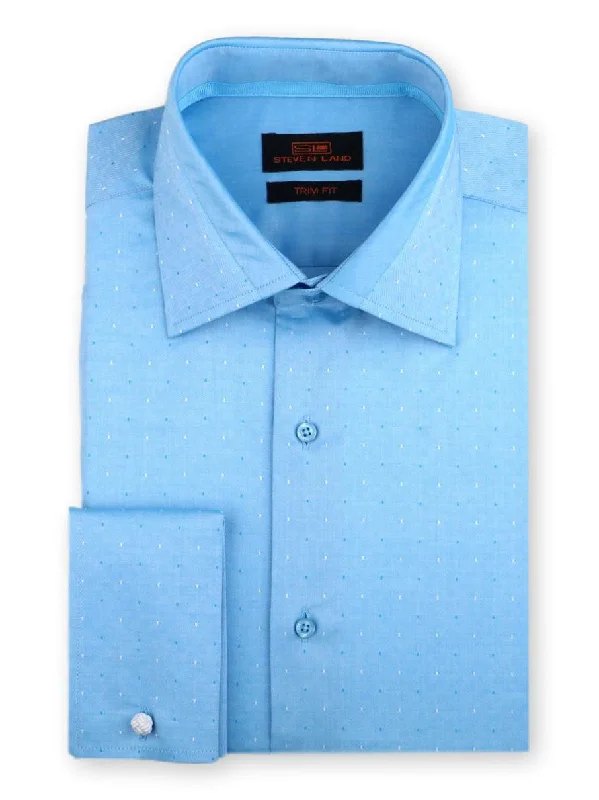 Steven Land | Dobby Dots Dress Shirt | Blue | TA1807