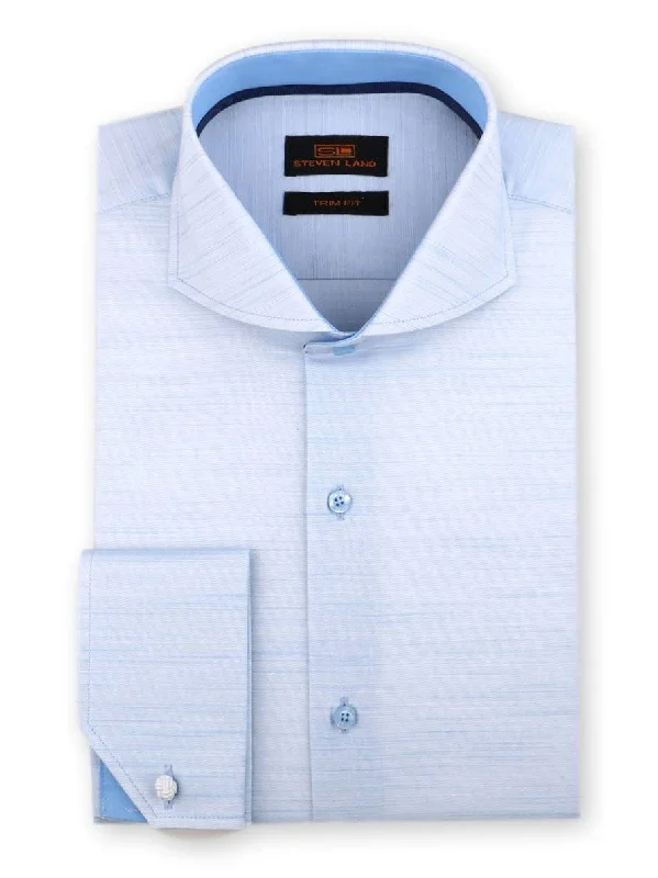 Steven Land | Dress Shirt | TA1849 | Trim Fit | 100% Cotton | French Cuff | Cutaway Collar | Blue