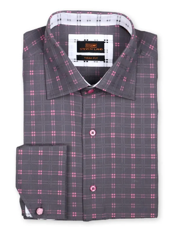 French Cuff Spread Collar Shirt for Men | Charcoal