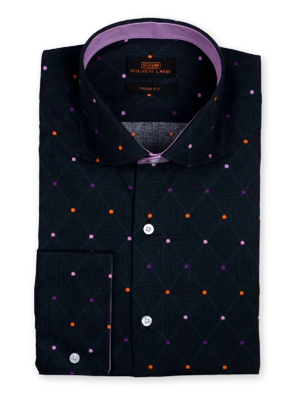 Dress Shirt | Model TA763 | Trim Fit | 100% Cotton | Cutaway Collar | Single Cuff | Color: Black