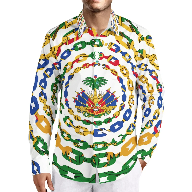 TMMG Luxury Haiti Flag Urban Link Dress Shirt