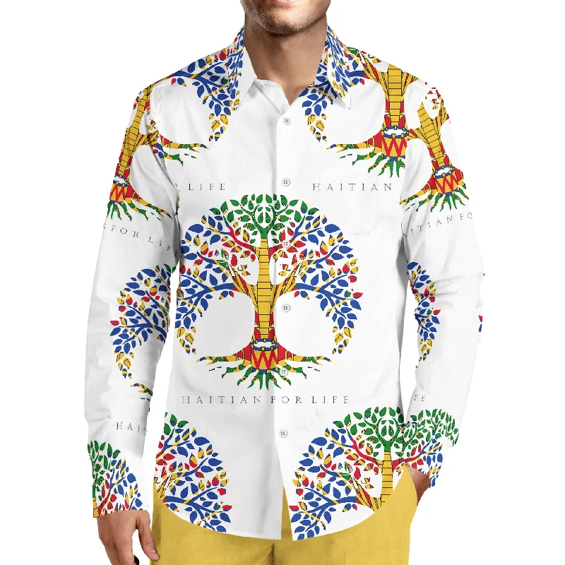 TMMG LUXURY HAITIAN FLAG TREE OF LIFE DRESS SHIRT