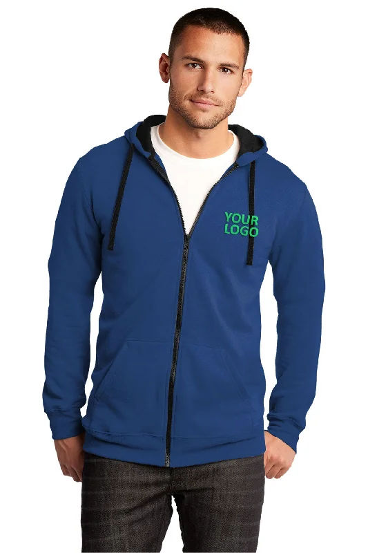 District Young Mens Concert Full-Zip Hoodies, Deep Royal