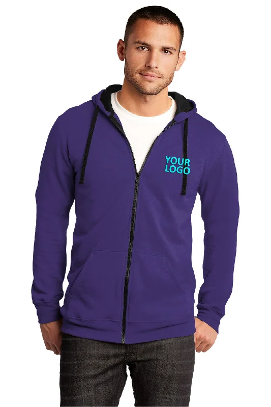 District Young Mens Concert Full-Zip Hoodies, Purple