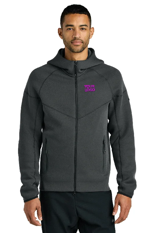 Nike Tech Fleece Full-Zip Custom Hoodies, Anthracite Heather