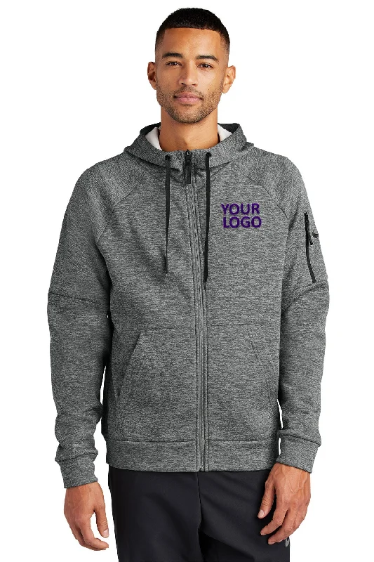 Nike Therma-FIT Pocket ZipUp Custom Hoodies, Charcoal Heather