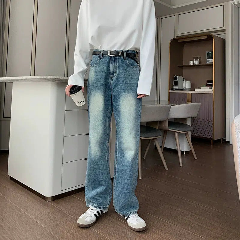 Blue Straight Leg Jeans