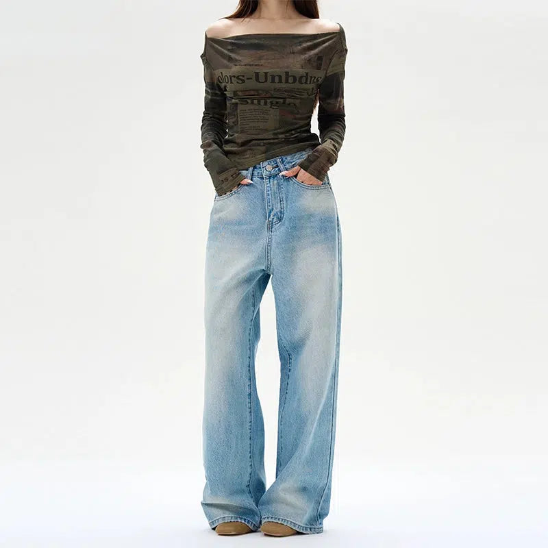 Blue Wide-leg Jeans