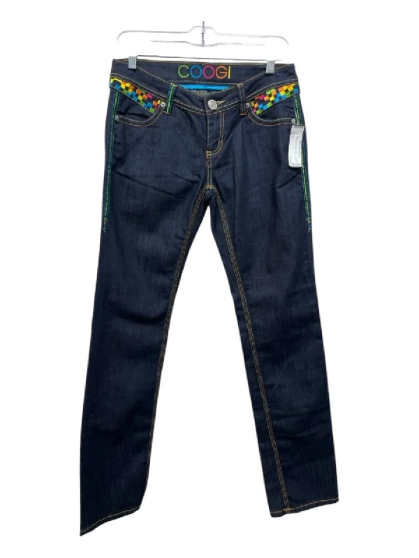 Coogi Size 7 Denim & Multi Denim Rainbow Bootcut Jeans